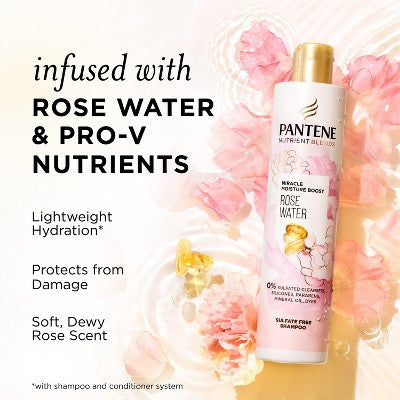 Pantene Nutrient Blends Sulfate Free Miracle Moisture Rose Water Shampoo