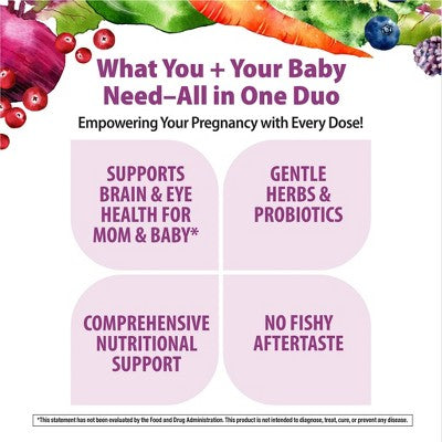 Rainbow Light Prenatal Daily Duo Multivitamin Dietary Supplement Tablets and Softgels - 60ct