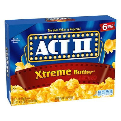 Act II Extreme Butter Microwave Popcorn - 16.5oz/6ct