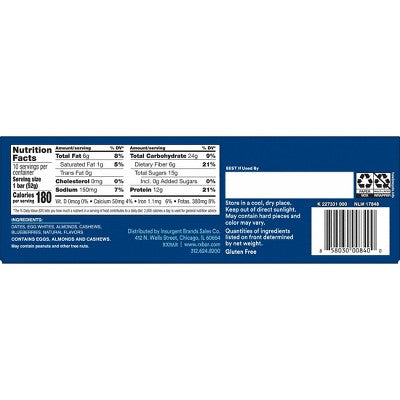 RXBAR Blueberry Protein Bars - 12g Protein - 18.3oz/10ct