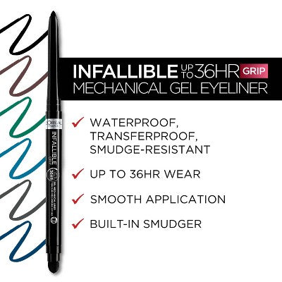L'Oreal Paris Infallible Grip Waterproof Mechanical Gel Eyeliner - 0.023oz