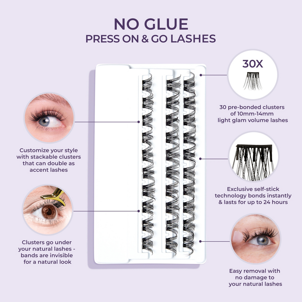 KISS imPRESS Curly Press On Lash Clusters Refill, 30ct