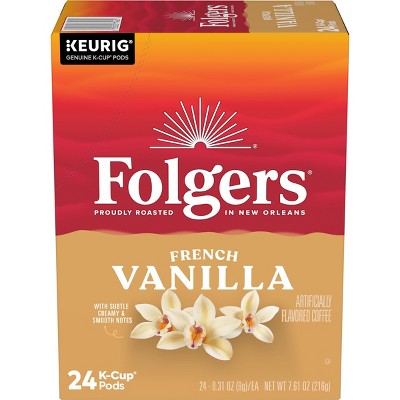 Folgers French Vanilla Mild Roast Coffee - Keurig K-Cup Pods - 24ct