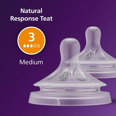 Philips Avent Natural Response Nipples - Medium Flow - Flow 3 - 2pk