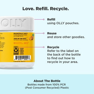 OLLY Hello Happy Gummy Worm Supplements with Vitamin D and Saffron - 60ct