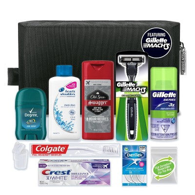 Convenience Kits International Men's Bath and Body Deluxe Travel Kit - Trial Size - 11ct