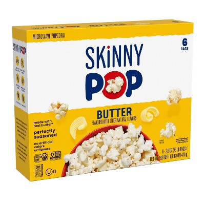 SkinnyPop Butter Microwave Popcorn Multipack - 16.8oz/6ct