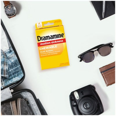 Dramamine Motion Sickness Relief Tablets for Nausea, Dizziness & Vomiting - Orange - 4ct