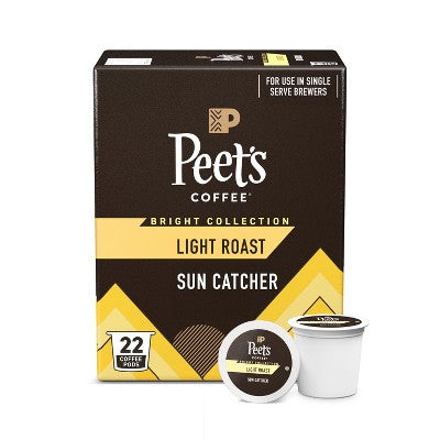 Peet's Coffee Sun Catcher Light Roast Single Serve Coffee Pods - 22ct: Compatible With Keurig, Arabica Beans