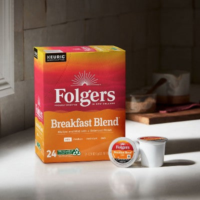 Folgers Breakfast Blend Mild Roast Coffee - Keurig K-Cup Pods - 24ct