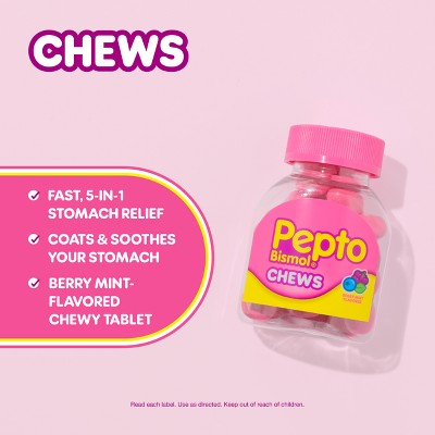 Pepto-Bismol Chews, Upset Symptom Relief, Anti-Diarrheal - Berry Mint - 24ct