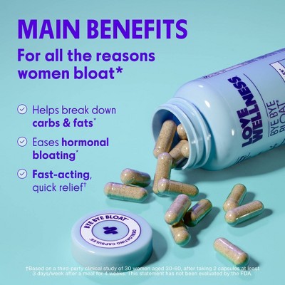 Love Wellness Bye Bye Bloat for Fast Bloating Relief - 60ct