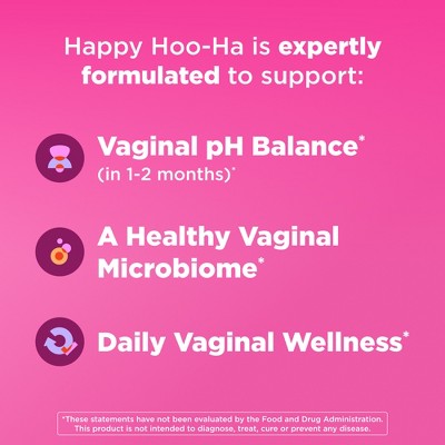 OLLY Happy Hoo-Ha Probiotic Capsules for Women Supports, Vaginal Health and pH Balance - 25ct