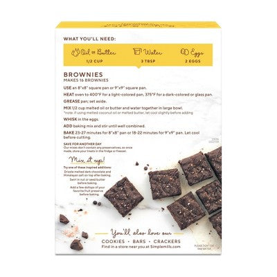 Simple Mills Gluten Free Brownie Almond Flour Baking Mix - 12.9oz