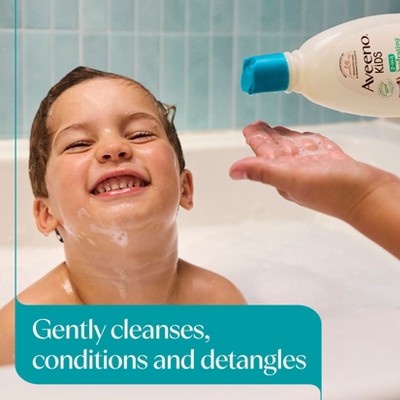 Aveeno Kids' 2-in-1 Hydrating Shampoo & Conditioner, Gently Cleanses, Conditions & Detangles Kids Hair - 12 fl oz