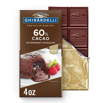 GHIRARDELLI Premium Baking 60% Cacao Bittersweet Chocolate Baking Bar - 4oz