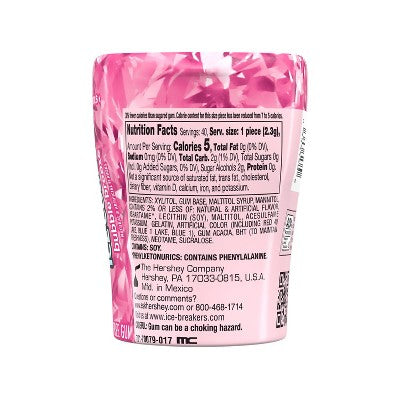 Ice Breakers Ice Cubes Bubble Breeze Sugar Free Gum - 40ct