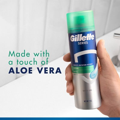 Gillette Series Soothing Men's Shave Gel Twin Pack with Aloe Vera for Sensitive Skin - 7oz/2pk