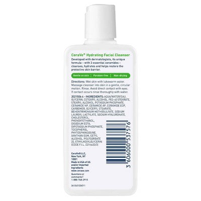 CeraVe Hydrating Face Wash with Hyaluronic Acid and Glycerin for Normal to Dry Skin