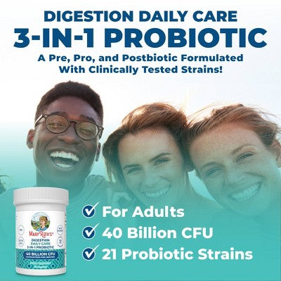 MaryRuth's Daily Digestion Care 3-in-1 Probiotic Capsules - 30ct