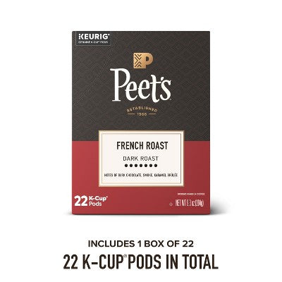 Peet's Coffee French Dark Roast Single Serve Coffee Pods