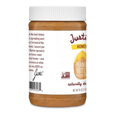 Justin's Honey Peanut Butter Blend - 16oz: Certified Gluten-Free, Creamy