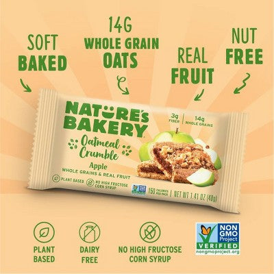 Nature's Bakery Apple Oatmeal Crumble Breakfast Bars - 8.46oz/6ct