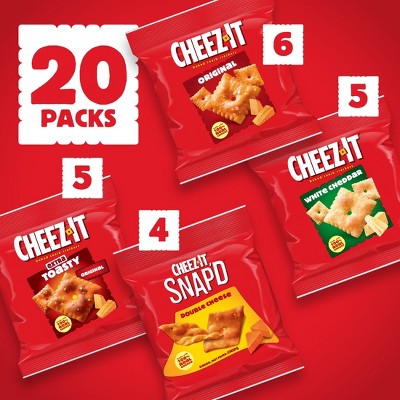 Cheez-It Baked Snack Crackers Family Size Variety Pack - 20ct