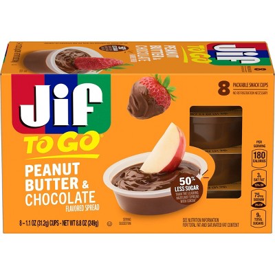 Jif To Go Peanut Butter & Chocolate Flavored Spread - 8.8oz/8ct: Creamy Texture