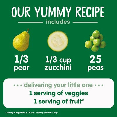 Happy Baby Organic Pears, Zucchini & Peas Baby Food Pouch - 4oz