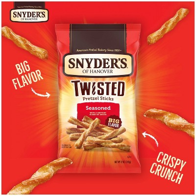 Snyder's of Hanover Seasoned Twisted Pretzel Sticks - 12oz: No Artificial Colors, No High Fructose Corn Syrup, Mild