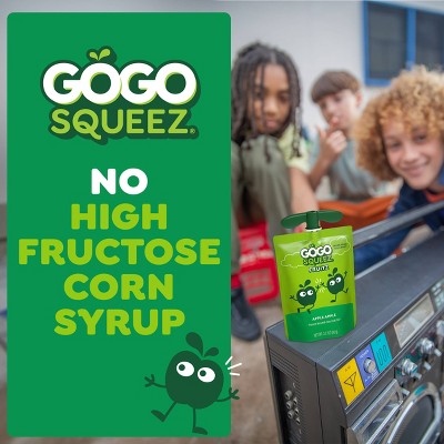 GoGo SqueeZ No Sugar Added Applesauce and Fruit Puree Apple Apple - 3.2oz/12ct