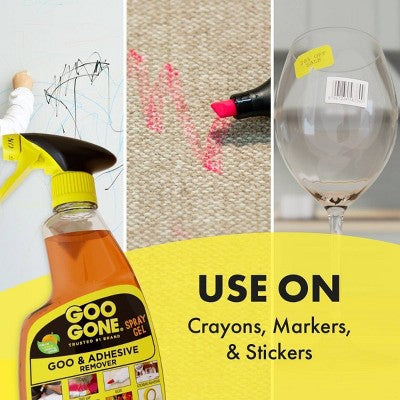 Goo Gone Citrus Adhesive Remover Spray Gel - 12 fl oz: Carpet Cleaner, Multipurpose Stain Remover