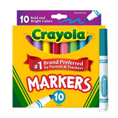 Crayola 10ct Broad Line Markers, Bold and Bright, School Supplies for Kids, Art Classroom Must Haves, Drawing & Coloring Gift, Ages 3+