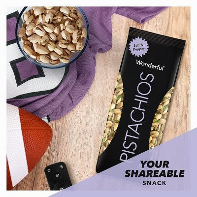 Wonderful Flavored Pistachios Salt & Pepper - 14oz: Certified Gluten-Free, Halal