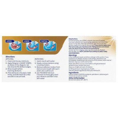 Poligrip Extra Care Denture Adhesive Creams - 2.2oz/2ct