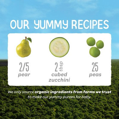 Happy Baby Organic Pears, Zucchini & Peas Baby Food Pouch - 4oz