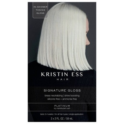 Kristin Ess Hair Gloss in Platinum for Blonde Hair - Semi Permanent Dye + Toner - 4 fl oz