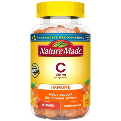 Nature Made Vitamin C 250 mg Per Serving for Immune Support Gummies - Tangerine Flavored - 80ct