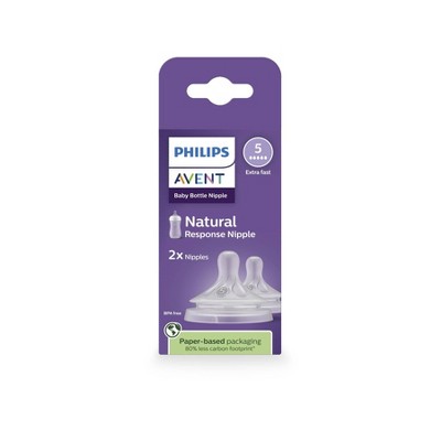 Philips Avent Natural Response Nipples - Extra Fast Flow - Flow 5 - 2pk