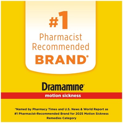 Dramamine All Day Less Drowsy Motion Sickness Relief Tablets for Nausea, Dizziness & Vomiting - 8ct