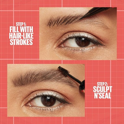 Maybelline Build-A-Brow 2-in-1 Eyebrow Pen & Sealing Eyebrow Gel - 0.05 fl oz.