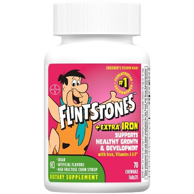 The Flintstones Chewable Kids Multivitamin + Extra Iron - 70ct
