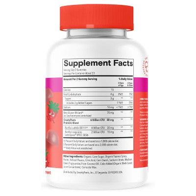 SmartyPants Kids Prebiotic & Probiotic Immunity & Digestive Health Gummy Vitamins - Strawberry Crème - 45 ct