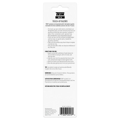 Trim Men's Touch Up Shaving Blades - 3ct: Face Application, All Hair Types, Manual Razor