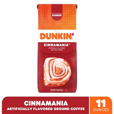 Dunkin’ Cinnamania Flavored Ground Coffee - 11oz: Arabica Beans, Medium Roast