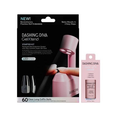 Dashing Diva Gel Xtend Starter Kit & Magic Off + Remover Bundle - 60ct