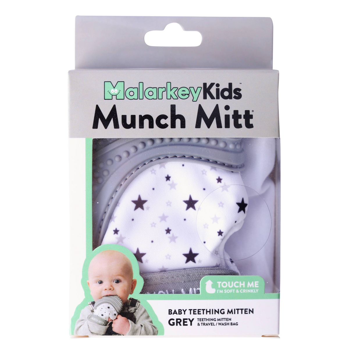 Malarkey Kids Munch Mitt Teether, Gray