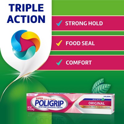 Poligrip Original Denture Adhesive Creams - 2.4oz/2ct