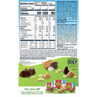 Quaker Chewy 3 Flavor Variety Pack Granola Bars - 15.2oz/18ct